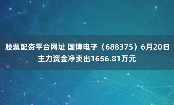 股票配资平台网址 国博电子（688375）6月20日主力资金净卖出1656.81万元